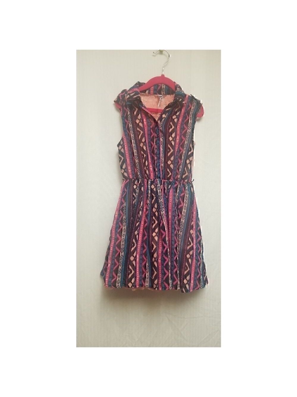 GIRLS DRESS K Nit Works Multi Pattern Dress Size 7 - Picture 3 of 4